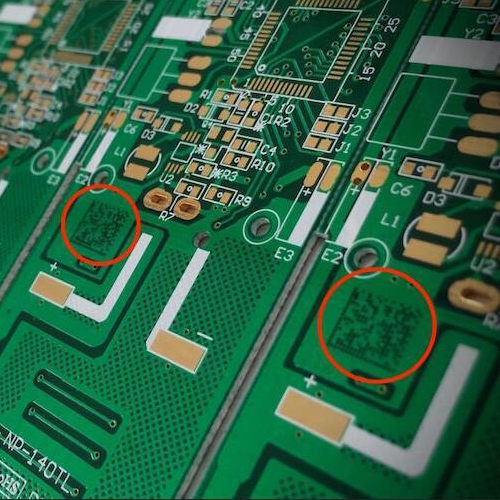 PCB二維碼噴碼機(jī)效果圖