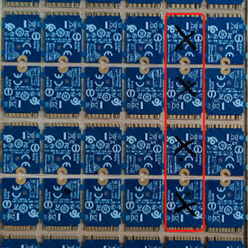 激光打叉涂黑機應用效果圖