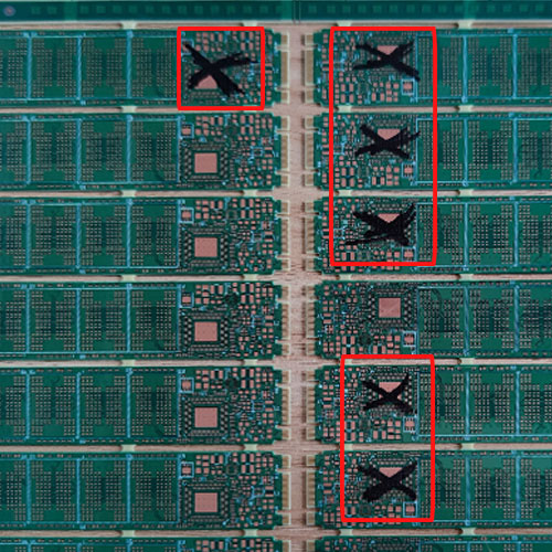 PCB電路板激光打叉涂黑機效果圖